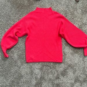 Mock neck red sweater